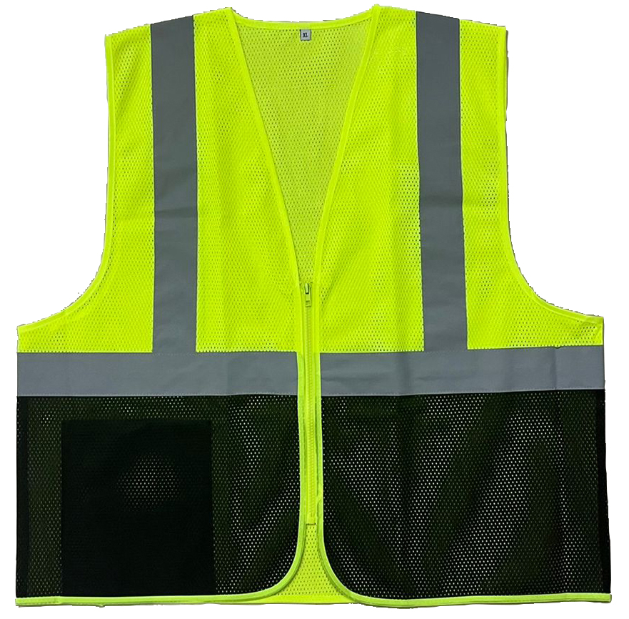 Best Vest – Class 2 Black Bottom Mesh Vest, Zippered, 1 Inside Pocket – JS1011B