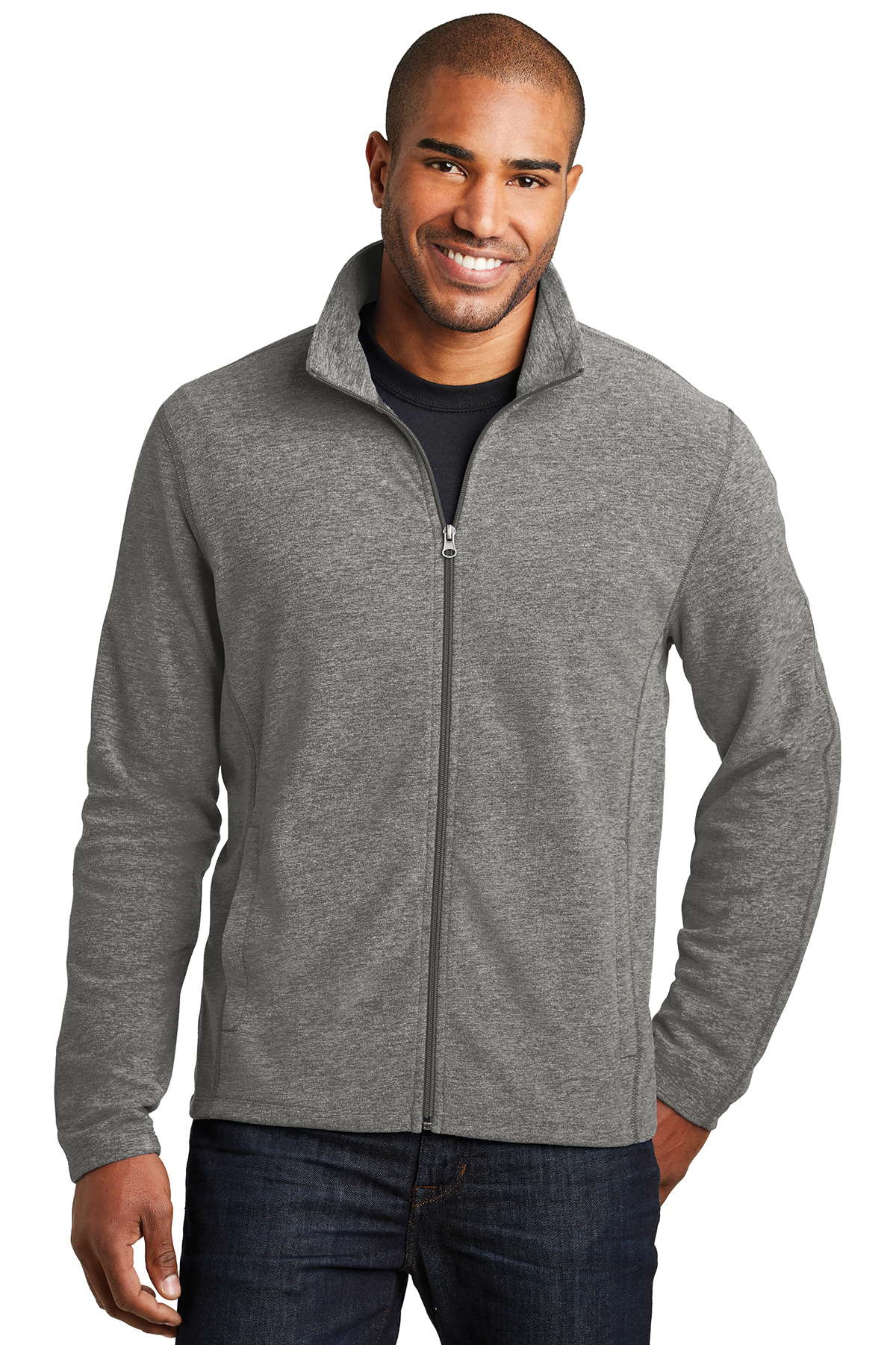 Heather Microfleece Full-Zip Jacket – Port Authority F235 - Image 2