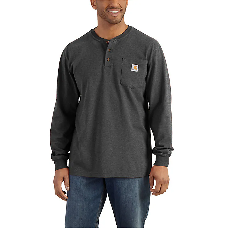 Carhartt K128 - Loose Fit Heavyweight Long Sleeve Pocket Henley T-Shirt