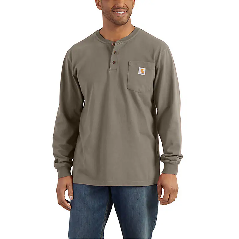 Carhartt K128 - Loose Fit Heavyweight Long Sleeve Pocket Henley T-Shirt