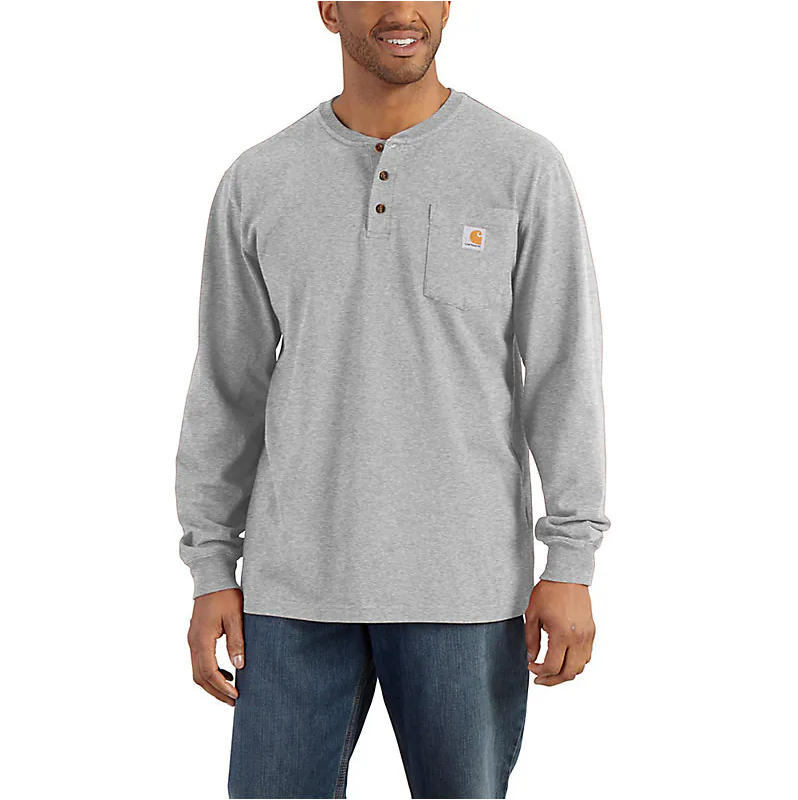 Carhartt K128 - Loose Fit Heavyweight Long Sleeve Pocket Henley T-Shirt