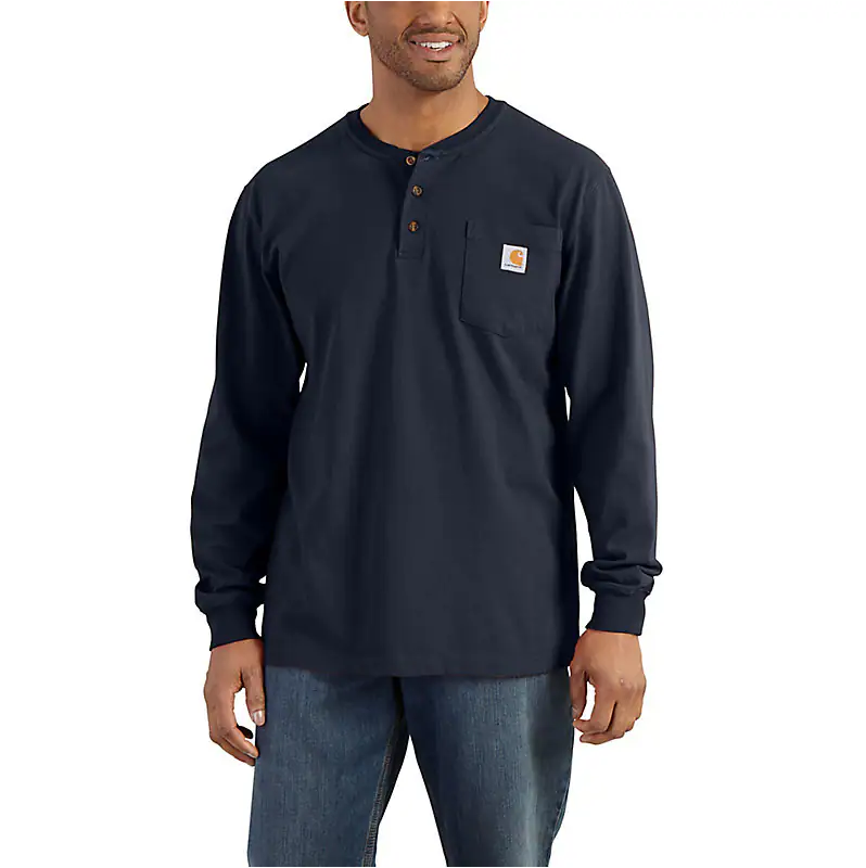 Carhartt K128 - Loose Fit Heavyweight Long Sleeve Pocket Henley T-Shirt