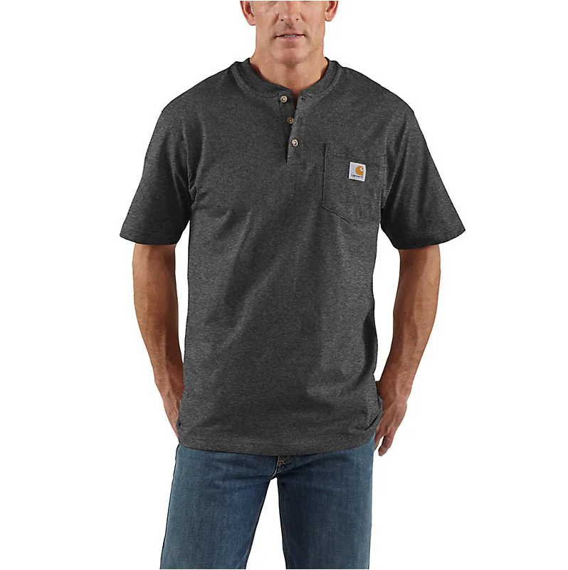 Carhartt K84 - Loose Fit Heavyweight Short Sleeve Pocket Henley T-Shirt