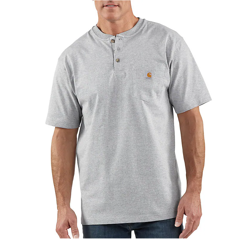Carhartt K84 - Loose Fit Heavyweight Short Sleeve Pocket Henley T-Shirt