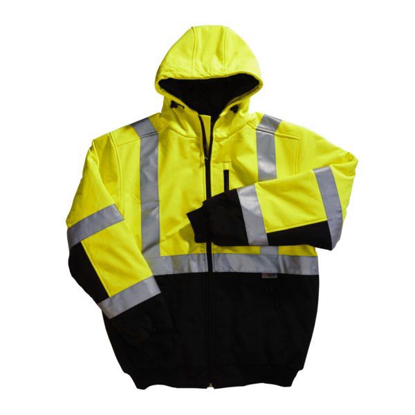 Xtreme Visibility Soft Shell, Water & Wind, Insulated Contractor Hoodie Hi Vis Safety Jacket – SJ32145B