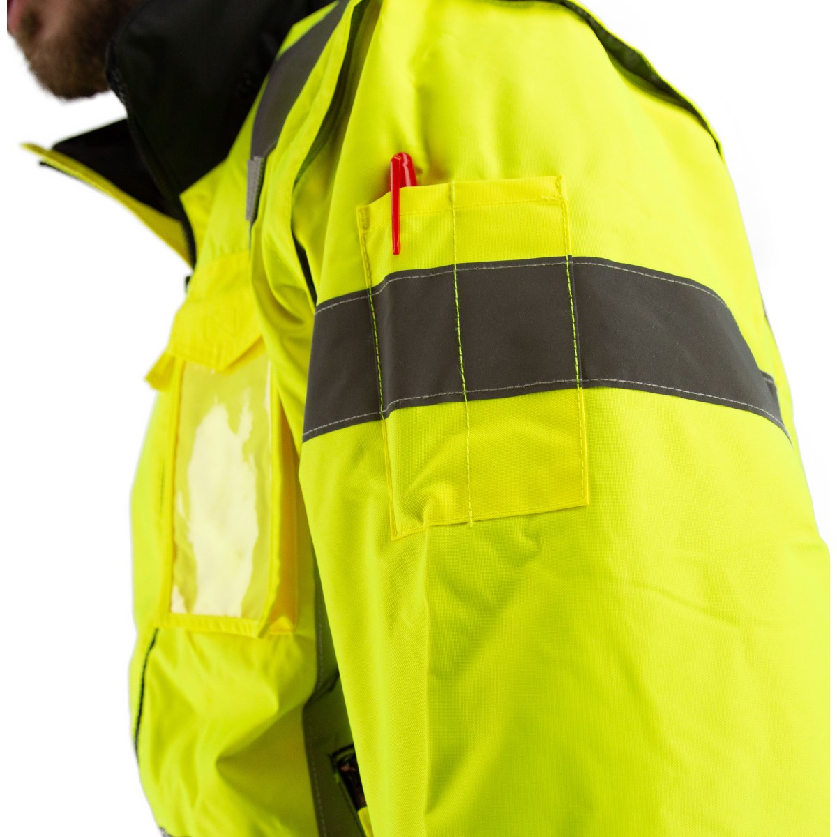 Majestic Safety High Visibility 8-in-1 Waterproof Jacket with High Visibility Liner, ANSI 3, R – 75-1383 - Image 2
