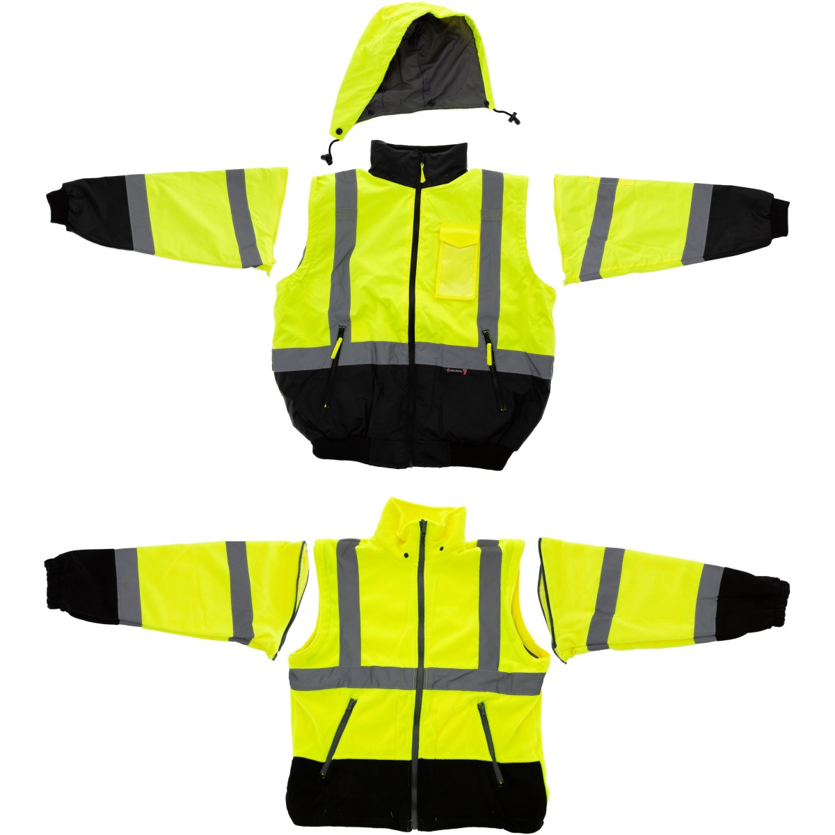 Majestic Safety High Visibility 8-in-1 Waterproof Jacket with High Visibility Liner, ANSI 3, R – 75-1383 - Image 8