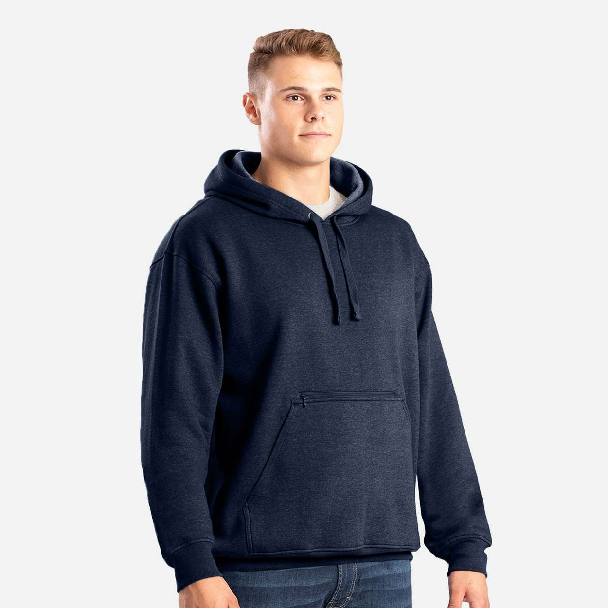 Berne Apparel Men's Heritage Zip Pocket Hooded Sweatshirt - SP418 - Image 3