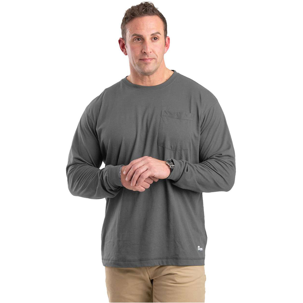 Berne Apparel Men's Performance Long Sleeve Pocket T-Shirt - BSM39 & BSM39T - Image 3